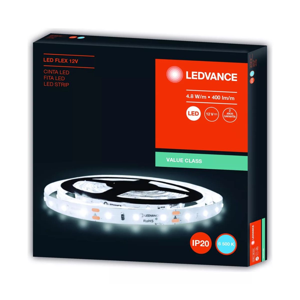 7014733 LEDVANCE FITA ECOFLEX 4.8W/865 12V IP20 400LM/M USO INTERIOR