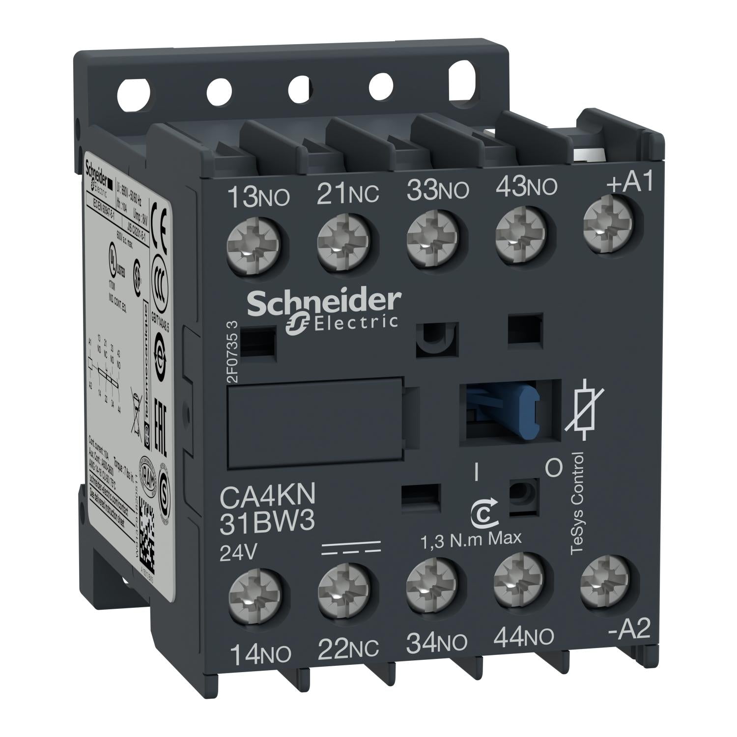 CA4KN31BW3-Contactor-Auxiliar-TeSys-K-3NA+1NC-10A-24VDC