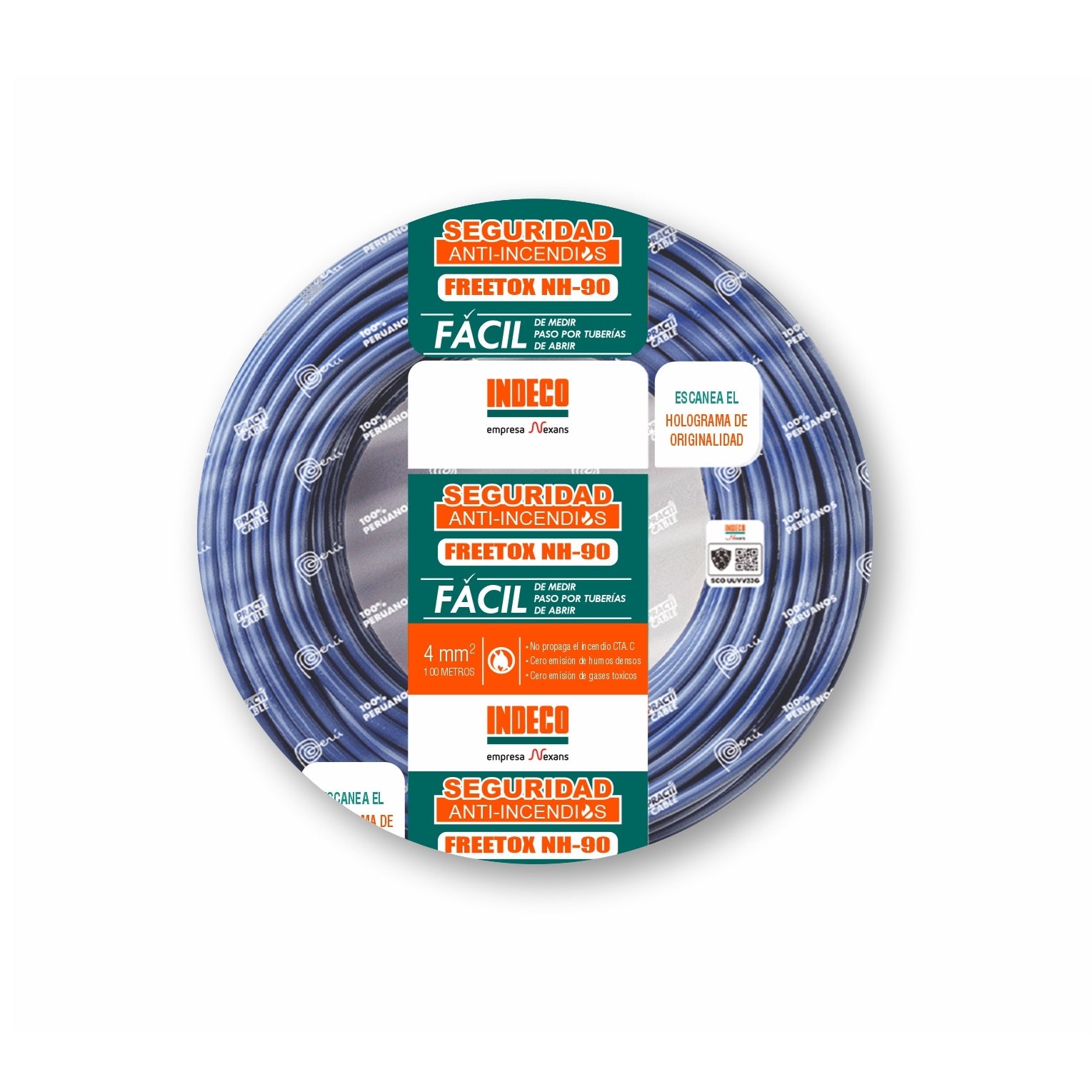 Cable NH-90 4mm2 750V Libre Halógeno Azul