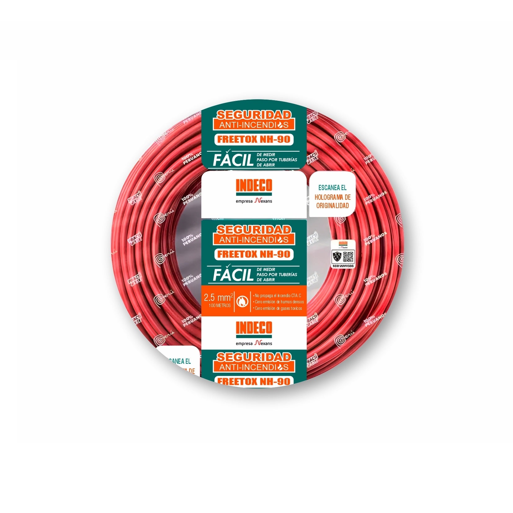 Cable NH-90 2.5mm2 750V Libre Halógeno Rojo