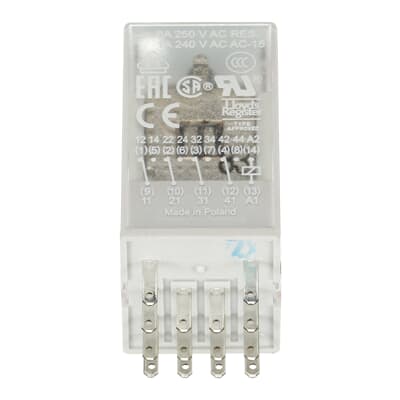 1SVR405613R7000-RELE-ENCHUFABLE-14PINES-PLANOS-110VAC-6A-CR-M110AC4