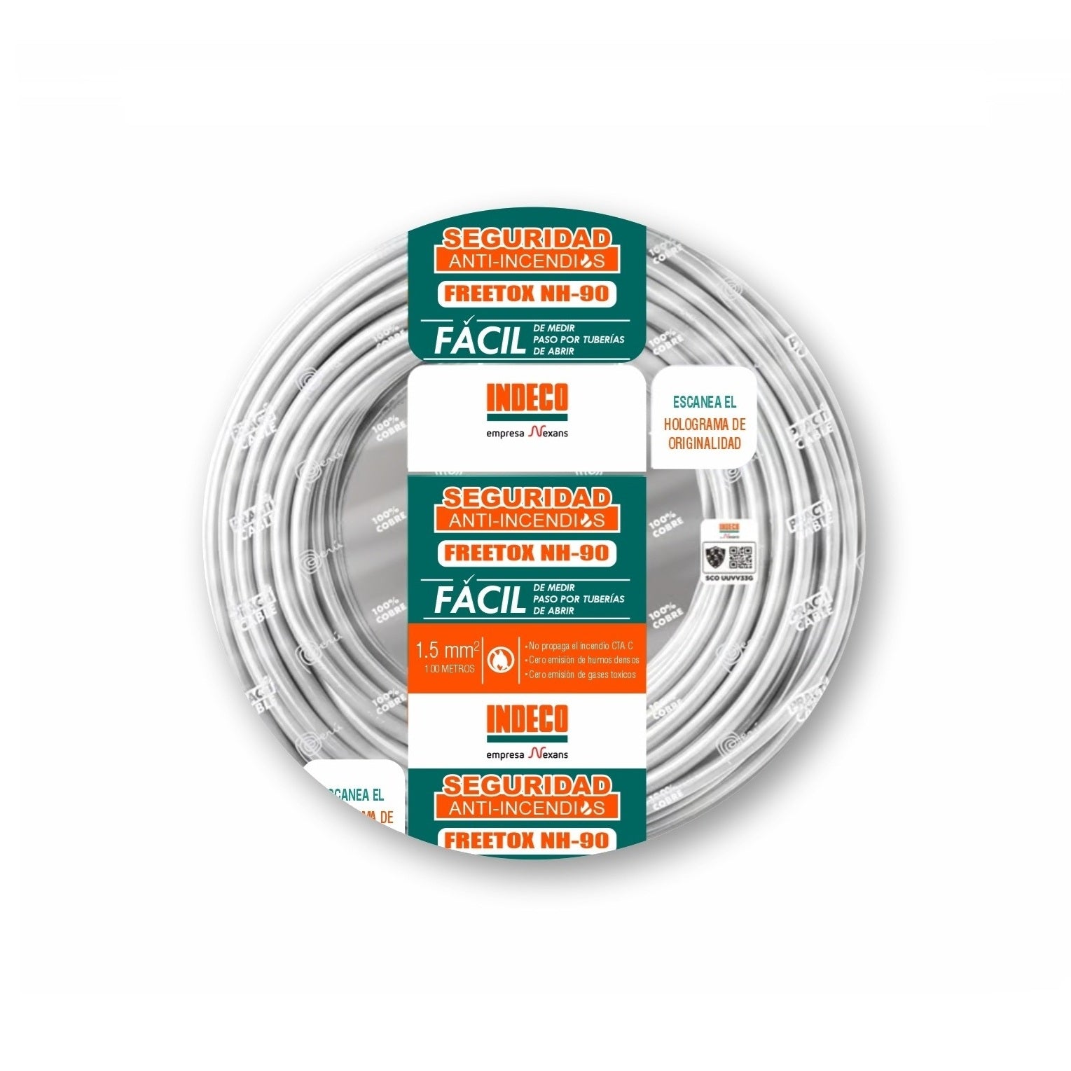 Cable NH-90 1.5mm2 750V Libre Halógeno Blanco