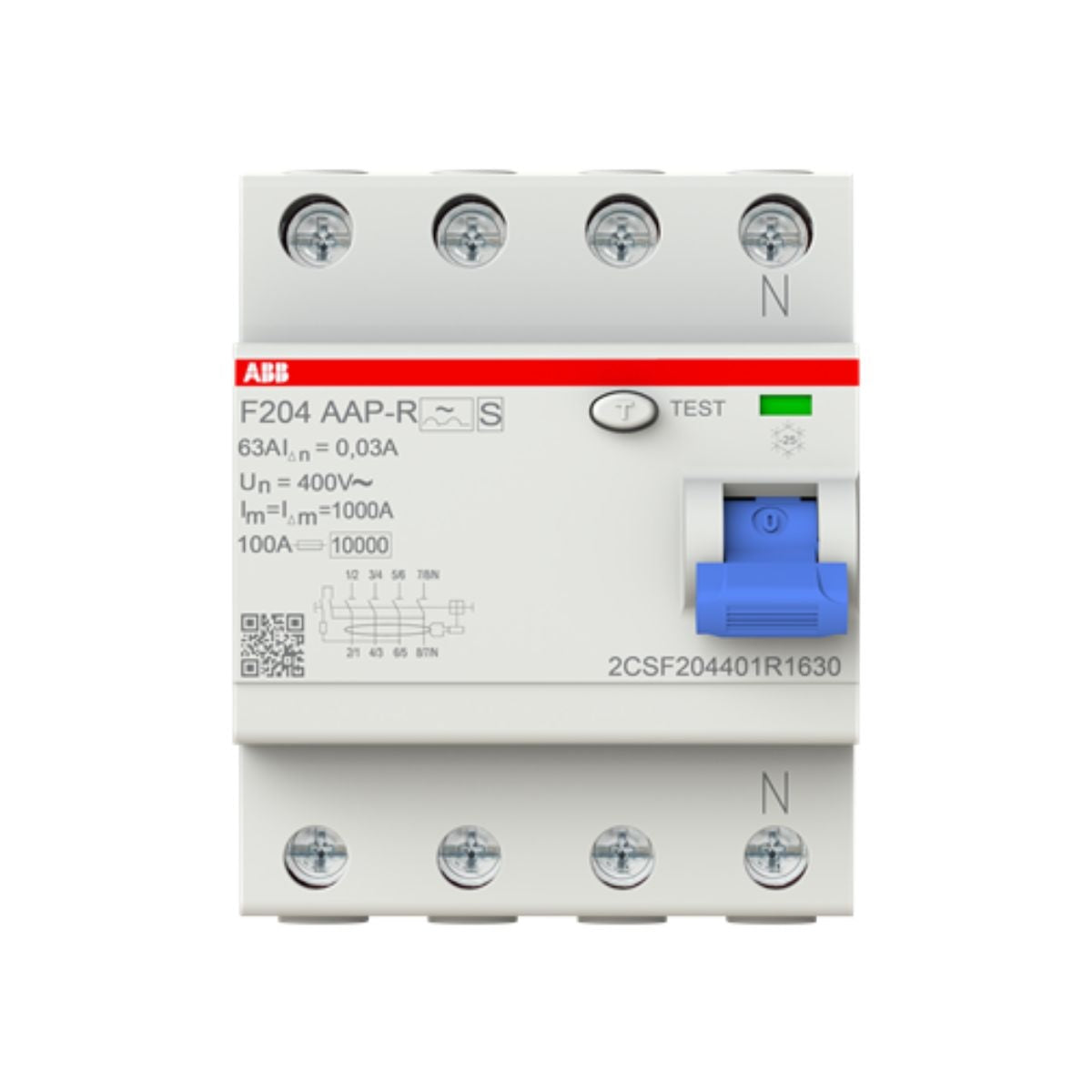 2CSF204401R1630 Interruptor Diferencial Superinmunizado 4x63 F204 A-63/0.03 AP-R
