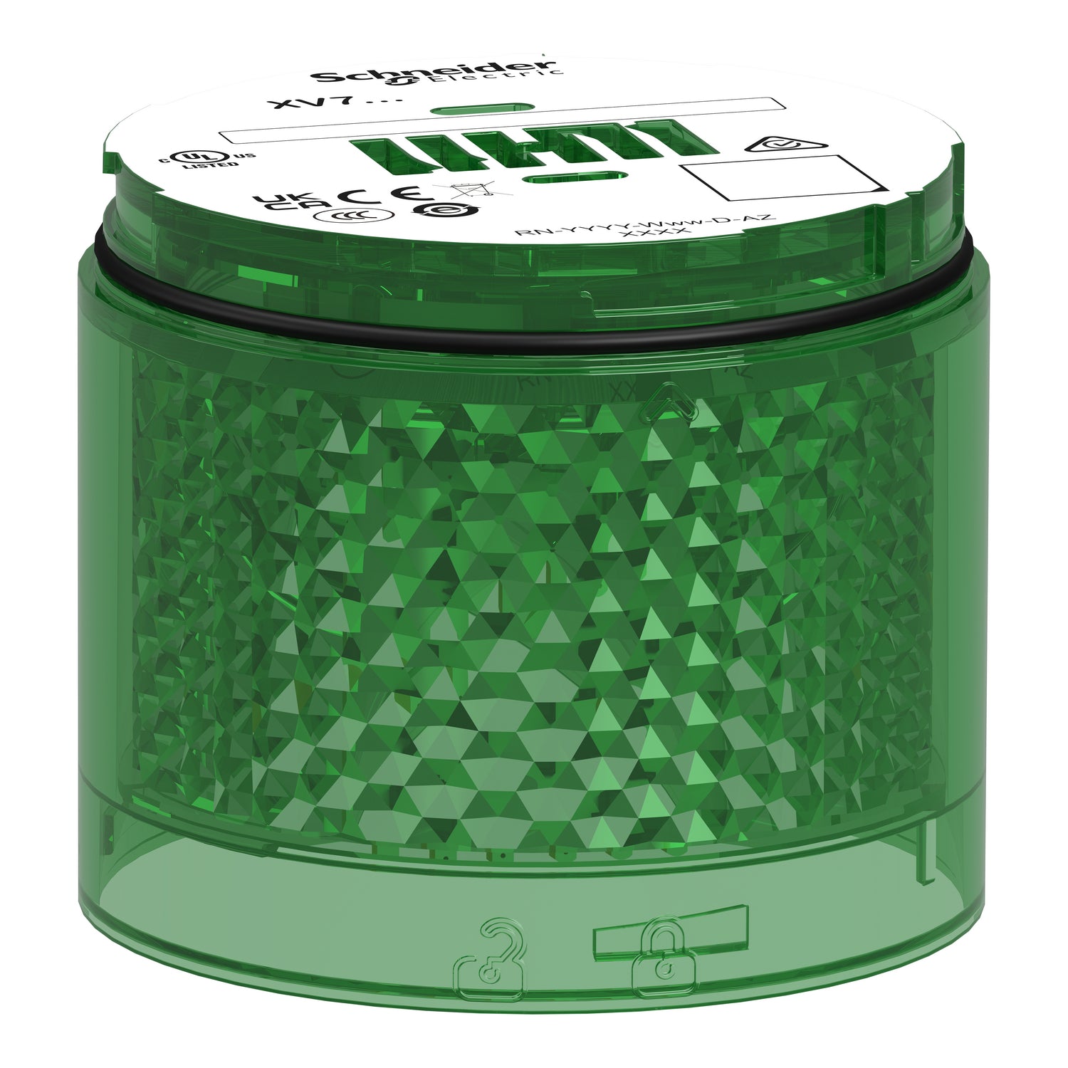 XVB7C63 Unidad luminosa, Harmony XVB7, verde Ø70mm, flashing, lente de color