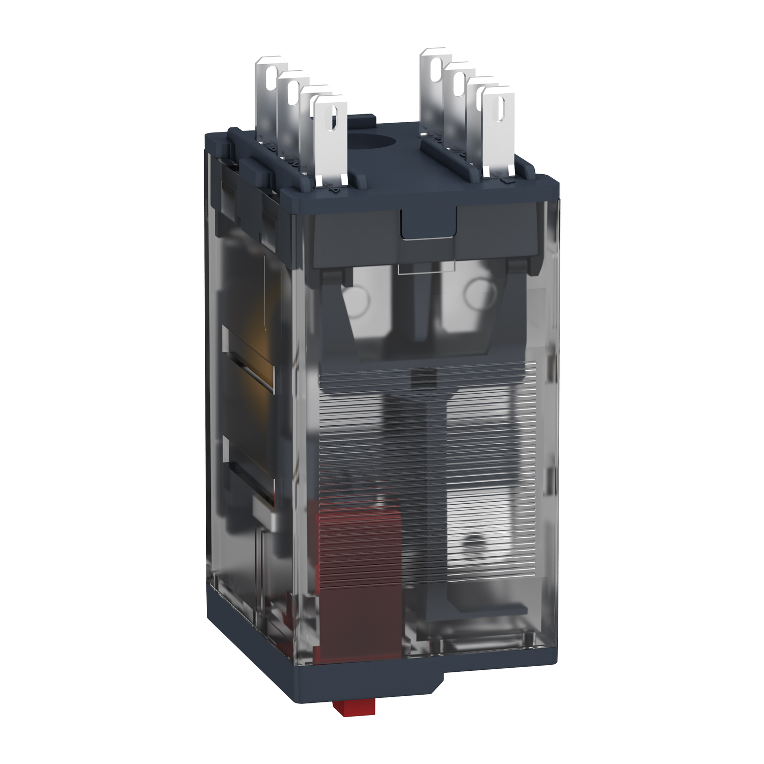 RXM4AB1P7 Relé miniatura, 6A, 4 CO, con boton de prueba bloqueable, 230 V CA Schneider