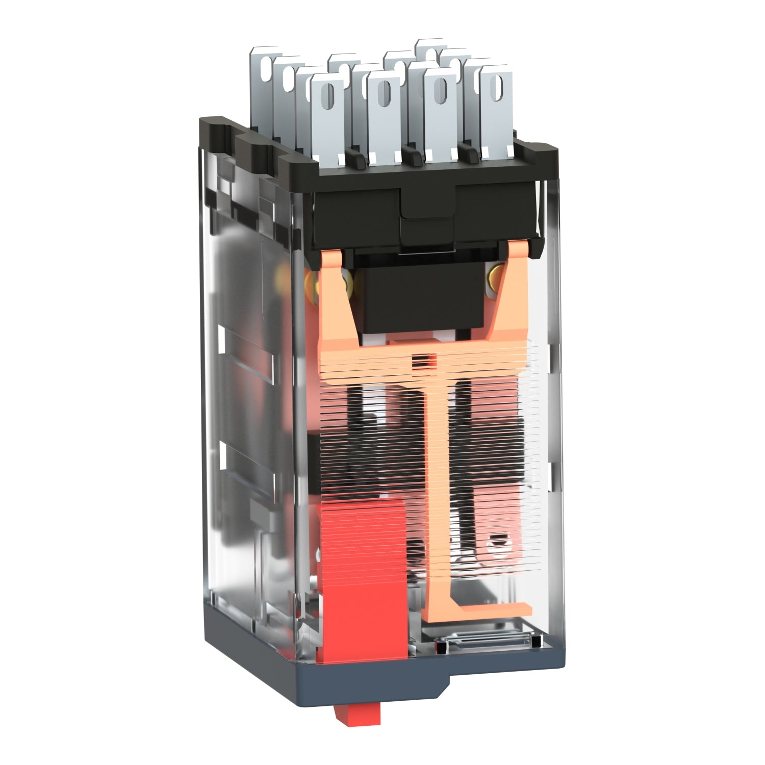 RXM4AB2P7 Relé miniatura con LED, 6A, 4 CO, con boton de prueba bloqueable, 230 V CA Schneider
